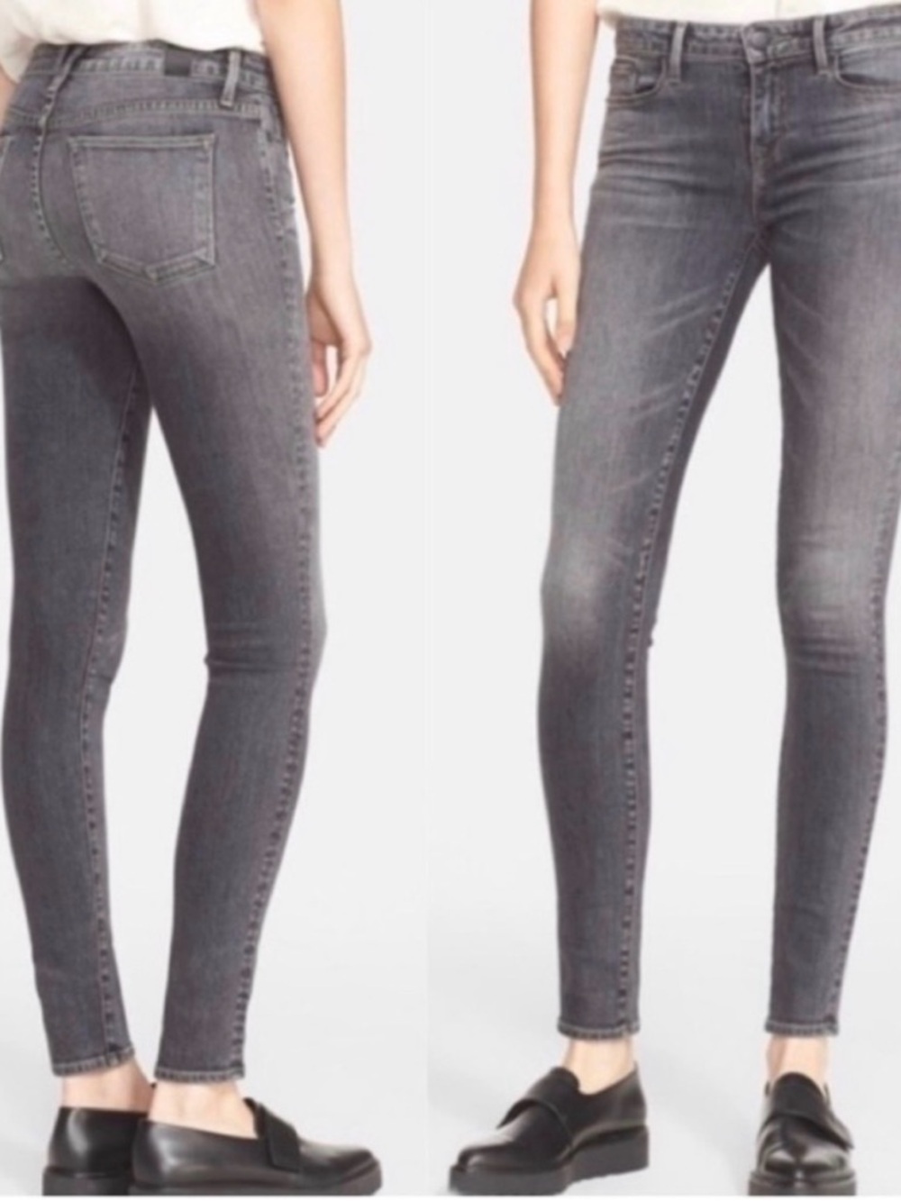 Vince Gray Skinny Stretch Jeans Sz 27 Mid Rise Made in USA
